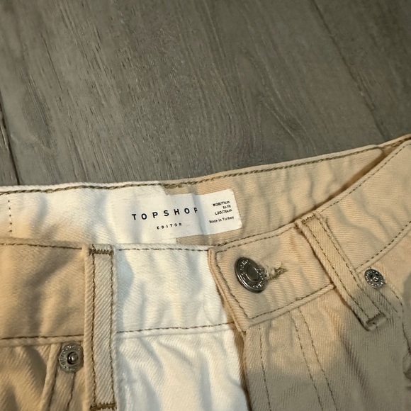 Topshop high waisted Two-Tone White and Tan Jeans - Picture 2 of 9
